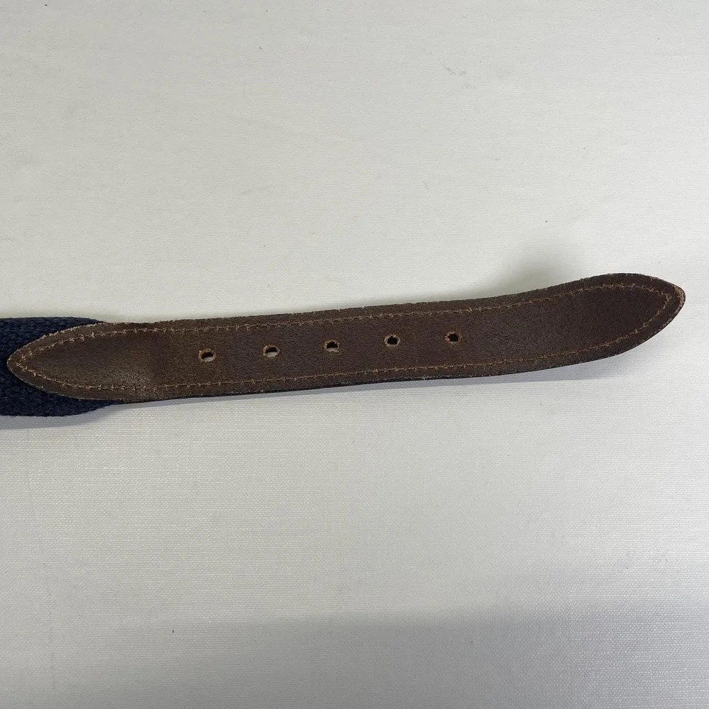 Vineyard Vines Belt Mens 28 Navy Pink White Whale Ribbon Solid Brass Buckle -USA